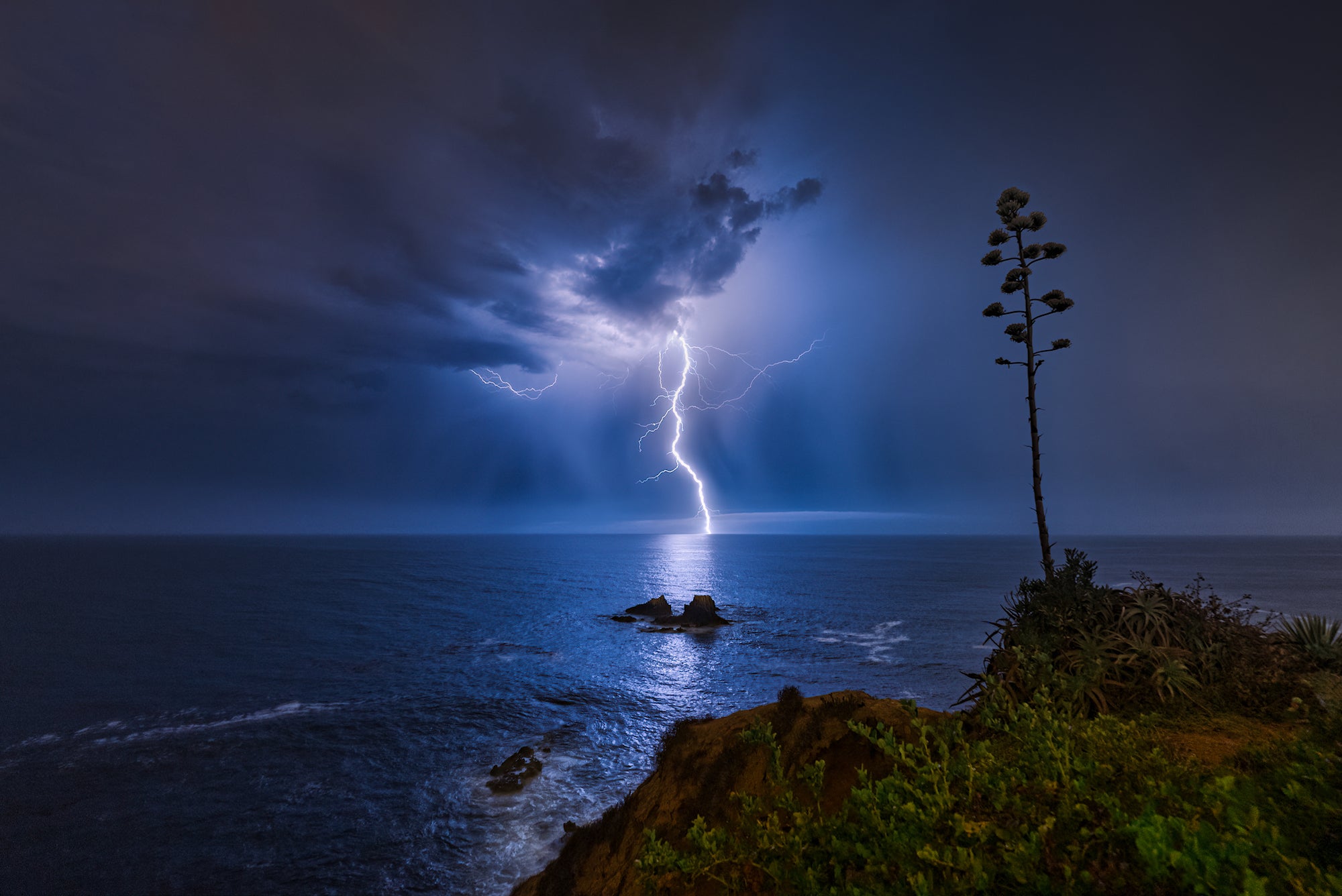 Cómo se capturó este electrizante relámpago en Laguna Beach